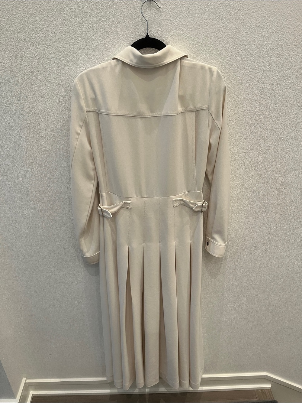 Karen Millen Tailor Crepe Pleated Midi Shirt Dress 6 Old Money - Picture 7 of 8